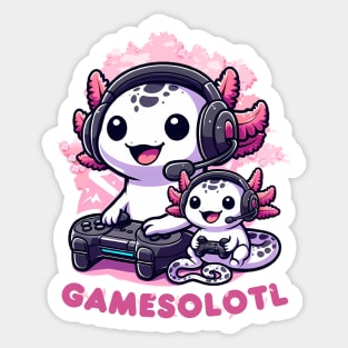 Cute gaming Axolotl Sticker